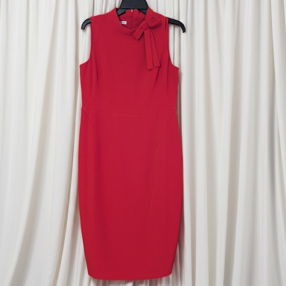 Maggy London Red Bow Accent Midi Dress